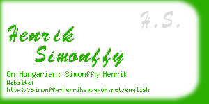 henrik simonffy business card